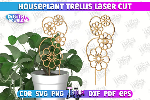 Houseplant Trellis | Garden Decoration | Plant Trellis | Lawn Trellis | Plant Stakes | CNC File SVG The T Store Design 