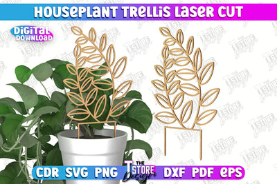 Houseplant Trellis | Garden Decoration | Plant Trellis | Lawn Trellis | Plant Stakes | CNC File SVG The T Store Design 