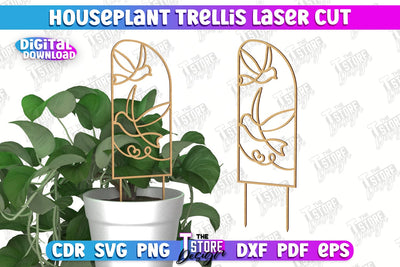 Houseplant Trellis | Garden Decoration | Plant Trellis | Lawn Trellis | Plant Stakes | CNC File SVG The T Store Design 