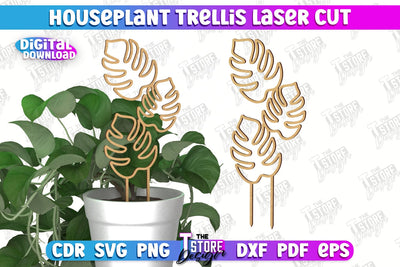 Houseplant Trellis | Garden Decoration | Plant Trellis | Lawn Trellis | Plant Stakes | CNC File SVG The T Store Design 