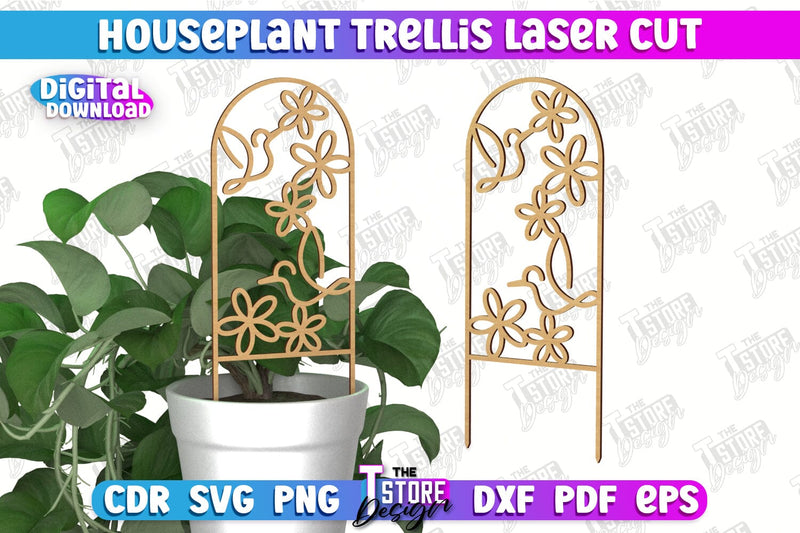 Houseplant Trellis | Garden Decoration | Plant Trellis | Lawn Trellis | Plant Stakes | CNC File SVG The T Store Design 