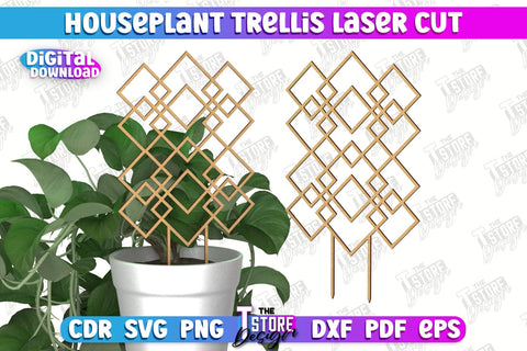 Houseplant Trellis | Garden Decoration | Plant Trellis | Lawn Trellis | Plant Stakes | CNC File SVG The T Store Design 