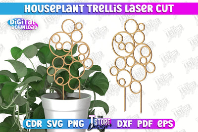 Houseplant Trellis | Garden Decoration | Plant Trellis | Lawn Trellis | Plant Stakes | CNC File SVG The T Store Design 