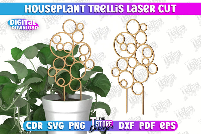Houseplant Trellis | Garden Decoration | Plant Trellis | Lawn Trellis | Plant Stakes | CNC File SVG The T Store Design 