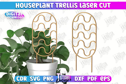 Houseplant Trellis | Garden Decoration | Plant Trellis | Lawn Trellis | Plant Stakes | CNC File SVG The T Store Design 