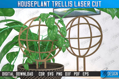 Houseplant Trellis Laser Cut | Garden Decoration | Plant Trellis | Lawn Trellis | Plant Stakes | CNC File SVG Fly Design 