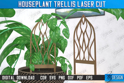 Houseplant Trellis Laser Cut | Garden Decoration | Plant Trellis | Lawn Trellis | Plant Stakes | CNC File SVG Fly Design 