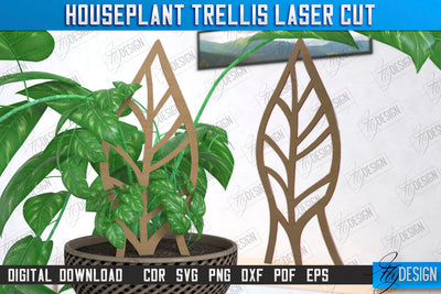 Houseplant Trellis Laser Cut | Garden Decoration | Plant Trellis | Lawn Trellis | Plant Stakes | CNC File SVG Fly Design 