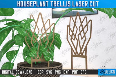 Houseplant Trellis Laser Cut | Garden Decoration | Plant Trellis | Lawn Trellis | Plant Stakes | CNC File SVG Fly Design 