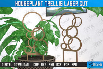 Houseplant Trellis Laser Cut | Garden Decoration | Plant Trellis | Lawn Trellis | Plant Stakes | CNC File SVG Fly Design 
