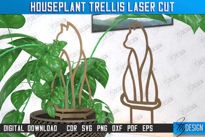 Houseplant Trellis Laser Cut | Garden Decoration | Plant Trellis | Lawn Trellis | Plant Stakes | CNC File SVG Fly Design 