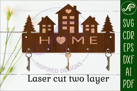 Houses Key holder designs for wood and metal cutting SVG APInspireddesigns 