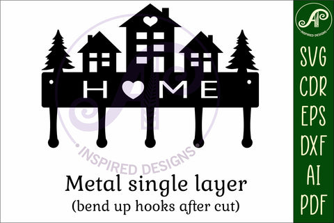 Houses Key holder designs for wood and metal cutting SVG APInspireddesigns 