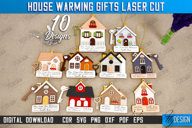 Housewarming Gift Laser Cut Bundle | Realtor's Gift | Personalized Gift Idea | CNC File SVG Fly Design 