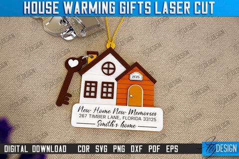 Housewarming Gift Laser Cut Bundle | Realtor's Gift | Personalized Gift Idea | CNC File SVG Fly Design 