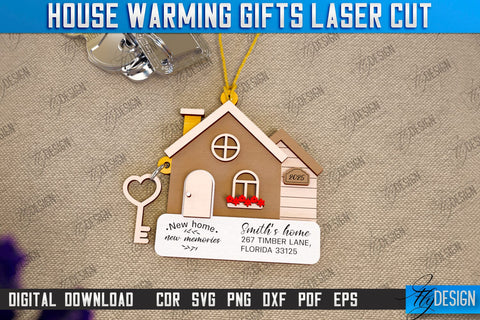 Housewarming Gift Laser Cut Bundle | Realtor's Gift | Personalized Gift Idea | CNC File SVG Fly Design 