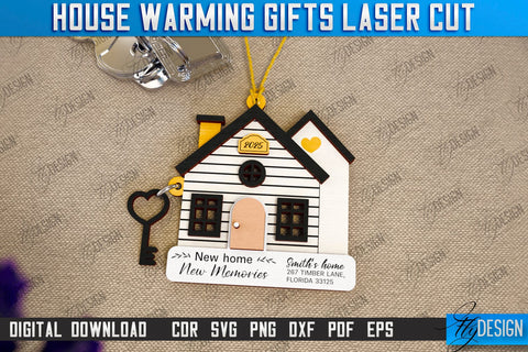 Housewarming Gift Laser Cut Bundle | Realtor's Gift | Personalized Gift Idea | CNC File SVG Fly Design 