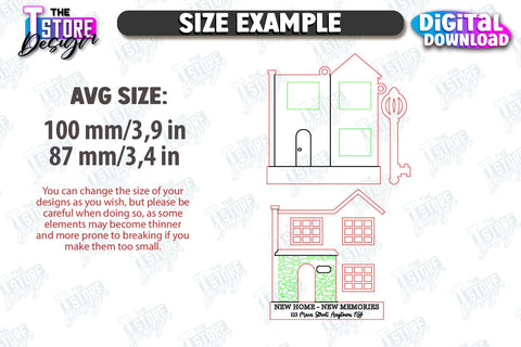 Housewarming Gift Laser Cut Bundle | Realtor's Gift | Personalized Keychains | CNC Files SVG The T Store Design 