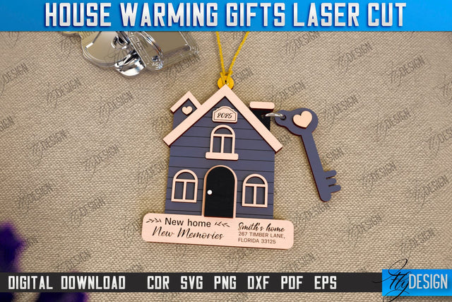 Housewarming Gift Laser Cut | Realtor's Gift | Personalized Gift Idea | CNC File SVG Fly Design 