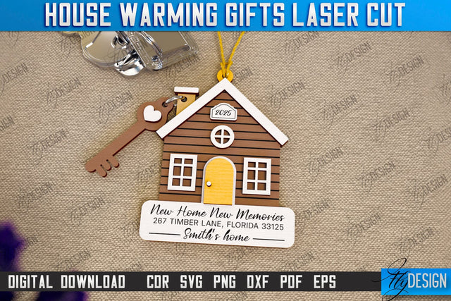 Housewarming Gift Laser Cut | Realtor's Gift | Personalized Gift Idea | CNC File SVG Fly Design 
