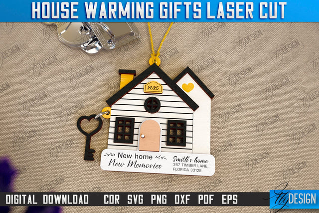 Housewarming Gift Laser Cut | Realtor's Gift | Personalized Gift Idea | CNC File SVG Fly Design 