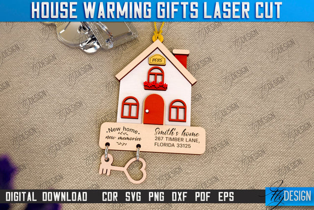 Housewarming Gift Laser Cut | Realtor's Gift | Personalized Gift Idea | CNC File SVG Fly Design 