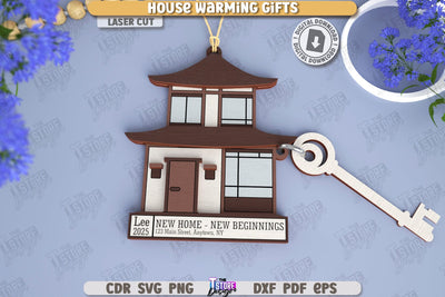 Housewarming Gift Laser Cut | Realtor's Gift | Personalized Keychain | CNC File SVG The T Store Design 