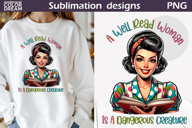 Housewife Book Sublimation | Book Lover Quote T Shirt Sublimation WatercolorColorDream 