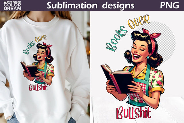 Housewife Book Sublimation | Book Lover Quote T Shirt Sublimation WatercolorColorDream 