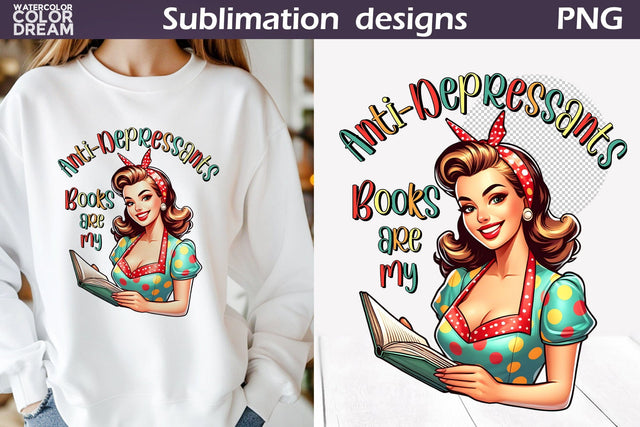 Housewife Book Sublimation | Book Lover Quote T Shirt Sublimation WatercolorColorDream 