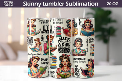 Housewife Book Tumbler Wrap | Book Lover Tumbler Sublimation Sublimation WatercolorColorDream 