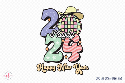 Howdy 2024 - Retro New Year Sublimation Sublimation CraftLabSVG 