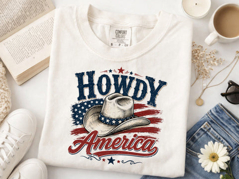 Howdy America PNG, 4th of july shirt png SVG DesignDestine 