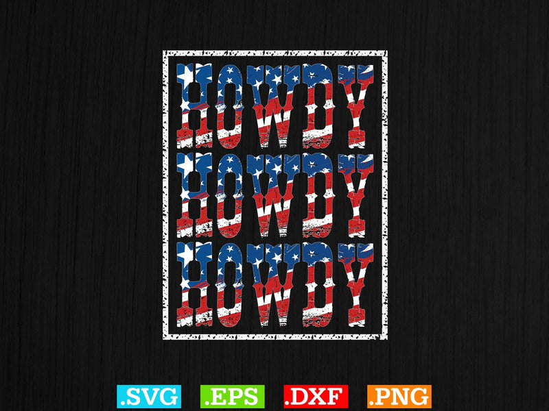 Howdy American flag , cowboy t-shirt design Svg,Desert Cowboys Svg, Western Svg, Cowgirl Svg, Cowboy Ranch silhouette, Desert Cactus Svg SVG Creativeart88 
