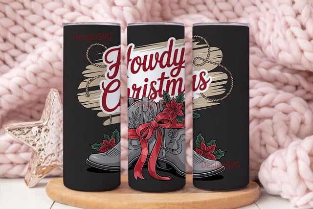 Howdy Christmas 20oz Tumbler Wrap Sublimation DesignSVG 