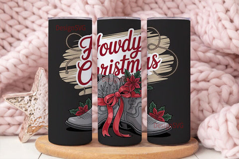Howdy Christmas 20oz Tumbler Wrap Sublimation DesignSVG 