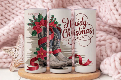 Howdy Christmas 20oz Tumbler Wrap Sublimation DesignSVG 