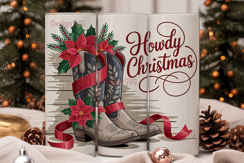 Howdy Christmas 20oz Tumbler Wrap Sublimation DesignSVG 