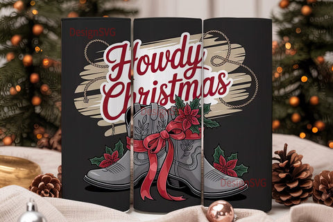 Howdy Christmas 20oz Tumbler Wrap Sublimation DesignSVG 