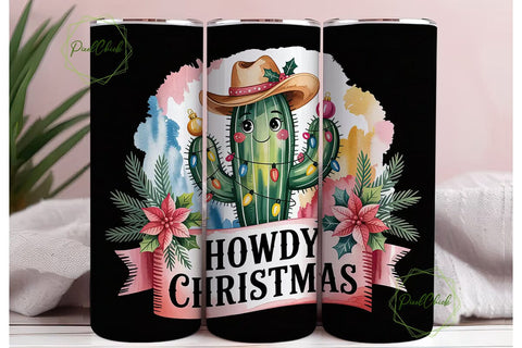 Howdy Christmas 20oz Tumbler Wrap Sublimation PixelChick 