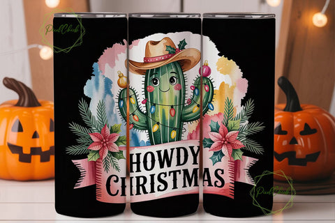 Howdy Christmas 20oz Tumbler Wrap Sublimation PixelChick 
