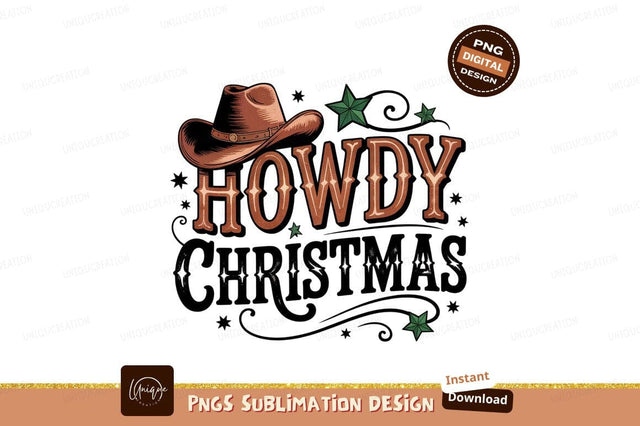 Howdy Christmas Cowboy Hat Sublimation Design Sublimation Designangry 