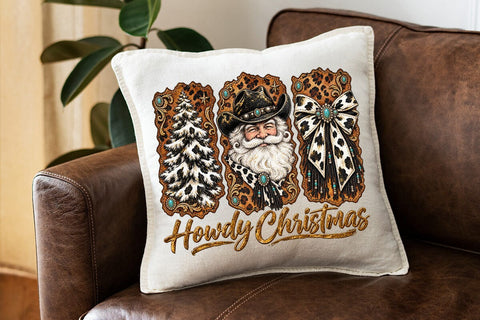 Howdy Christmas Cowboy Santa Design PNG SVG DesignDestine 