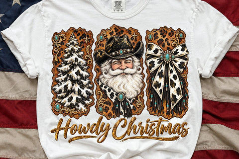 Howdy Christmas Cowboy Santa Design PNG SVG DesignDestine 