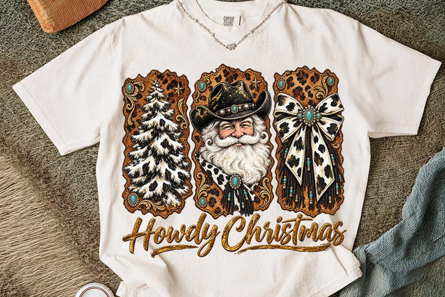 Howdy Christmas Cowboy Santa Design PNG SVG DesignDestine 