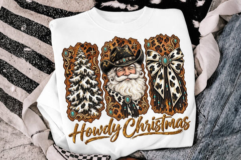 Howdy Christmas Cowboy Santa Design PNG SVG DesignDestine 