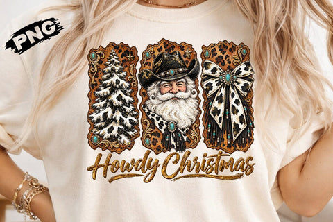 Howdy Christmas Cowboy Santa Design PNG SVG DesignDestine 