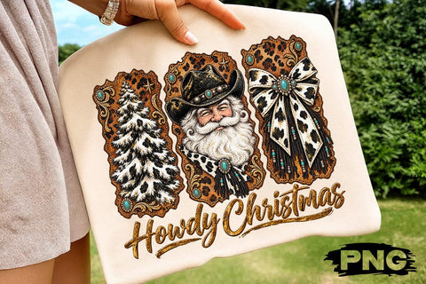 Howdy Christmas Cowboy Santa Design PNG SVG DesignDestine 