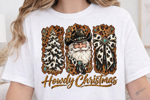 Howdy Christmas Cowboy Santa Design PNG SVG DesignDestine 