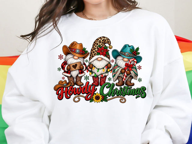 Howdy Christmas Western Gnomes PNG SVG artprintfile 